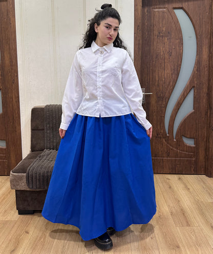 Women's Cartoon Granny Blue and White Costume | Breathable Synthetic Fabric | Perfect for Halloween