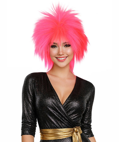 80's Rock Star Disco Funky Punk  Collection Women's Wig | Multiple Colors Halloween Wig | Premium Breathable Capless Cap