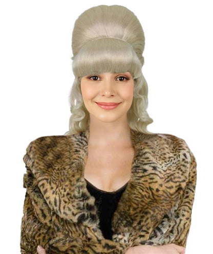 HPO Women's Class 60's Brown Half Updo Wig with Ponytail | Halloween  Wig | Flame-retardant Synthetic Fiber