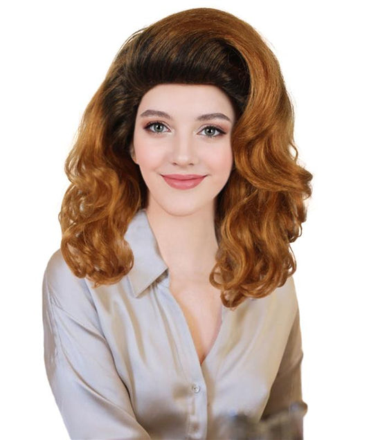 Unisex Drag Race Retro Brown Wavy Miss America Wig