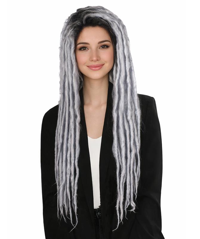 HPO Women’s Long Multiple color Dreadlock Wig – Dark Roots Synthetic Dreads Costume Wig for Adults – Natural-Look Cosplay Hair for Halloween & Festivals