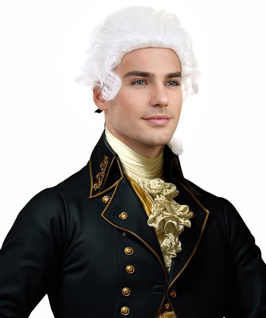 HPO Father of Nation Wig , Political Colonial White Color  Halloween Wig , Premium Breathable Capless Cap