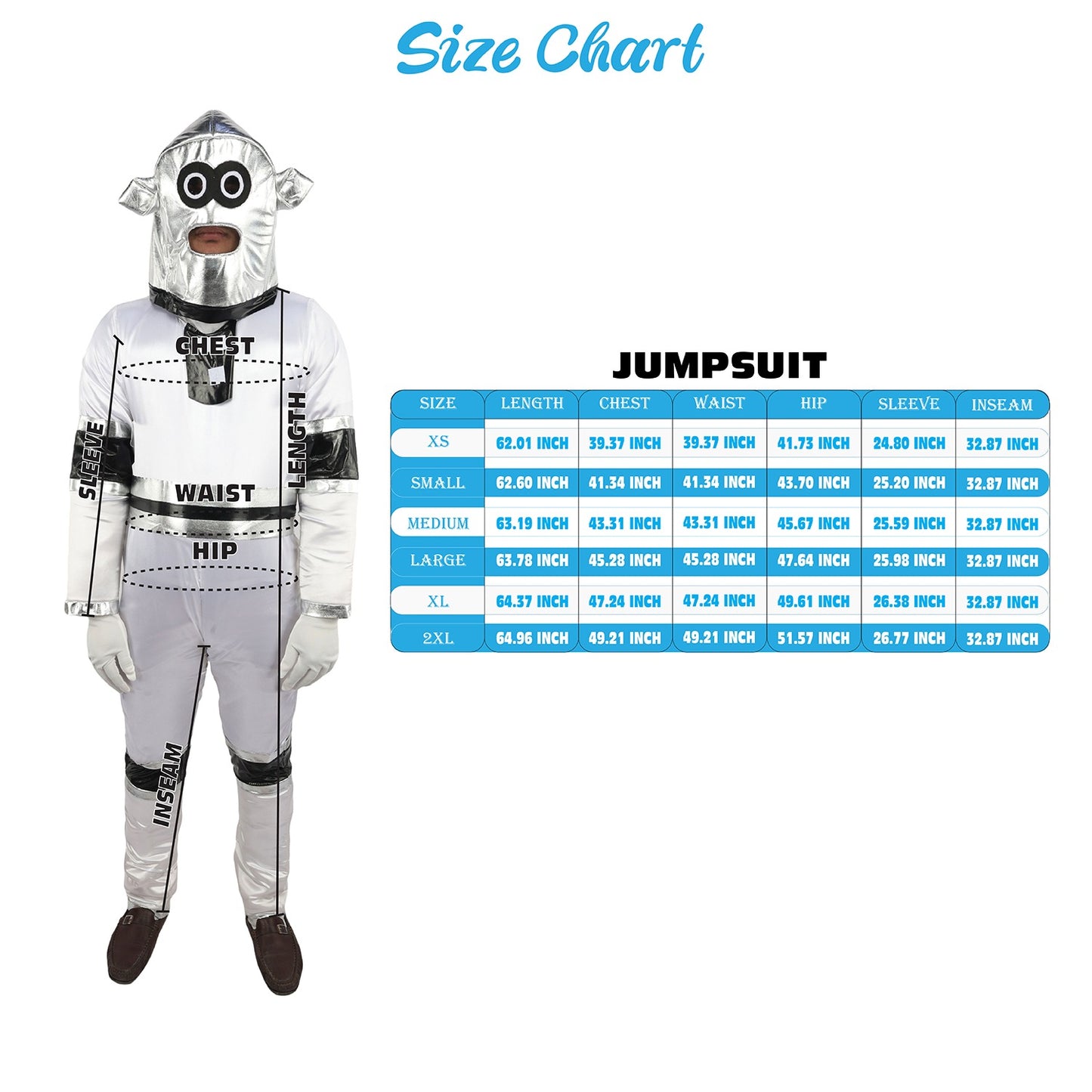HPO Men's Metallic Silver & Black Android Bodysuit | Shiny PVC and Satin Finish with Full Head Cap and Matching Hand Gloves | Ideal for Cosplay, Halloween, Drag, and Futuristic Theater Performances