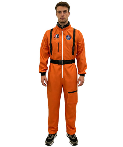 Men’s White Astronaut Costume | Space Explorer Suit with Belt, Patches & Sci-Fi Accents | Ideal for Halloween, Roleplay & Cosplay