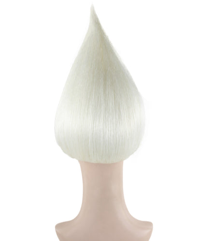 Unisex Pointy Star White Troll Wig | Perfect for Halloween | Flame-retardant Synthetic Fiber