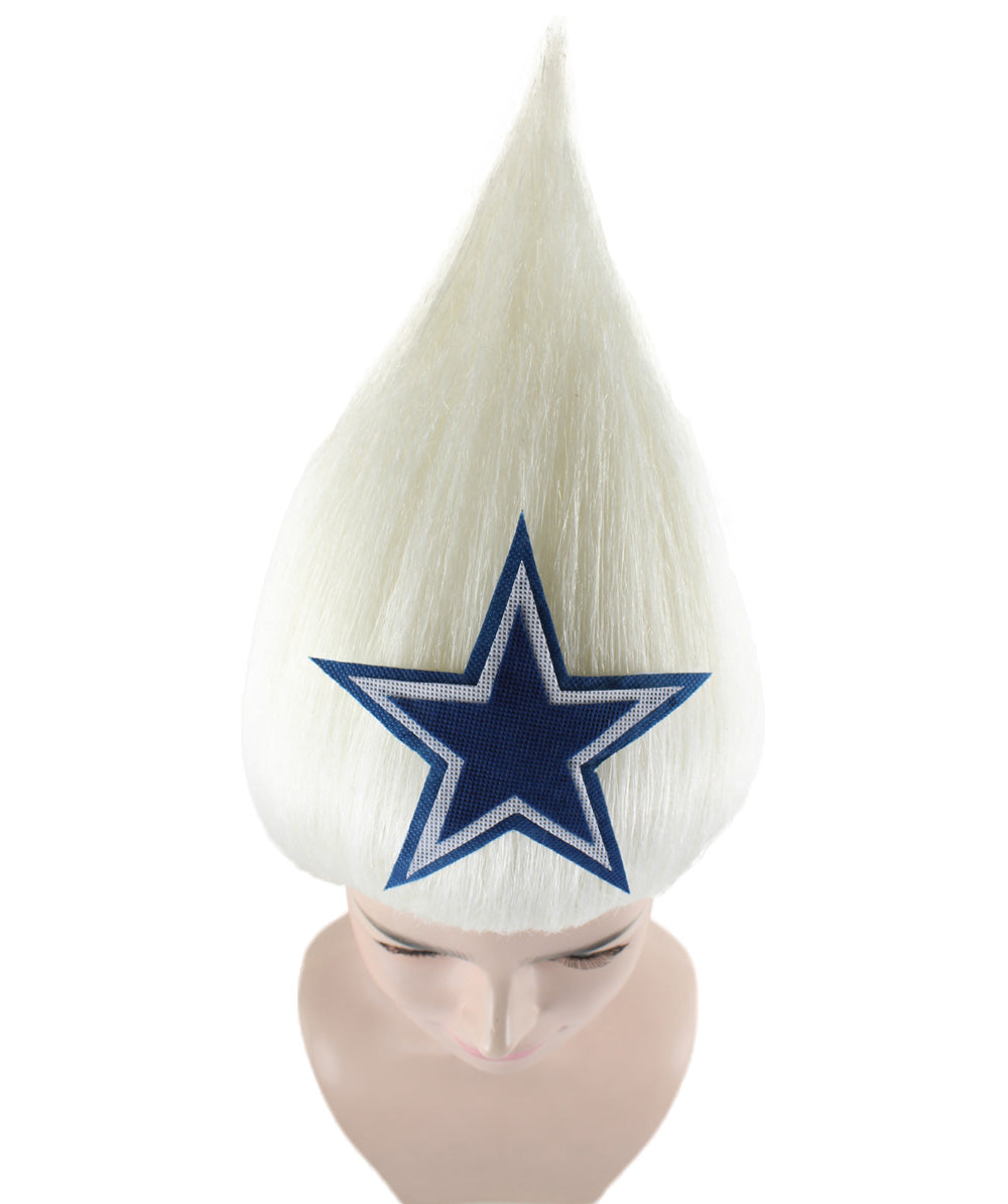 Unisex Pointy Star White Troll Wig | Perfect for Halloween | Flame-retardant Synthetic Fiber