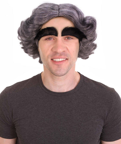 Men's Mayor Christmas Grey Wig | Perfect for Halloween | Synthetic Fiber | Perfect for Halloween