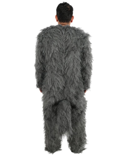 HPO Unisex Dark Grey Wolf Mascot Costume Bundle & Mask Set | Realistic Animal Full Coverage Outfit | Crafted for Parties and Cosplay events