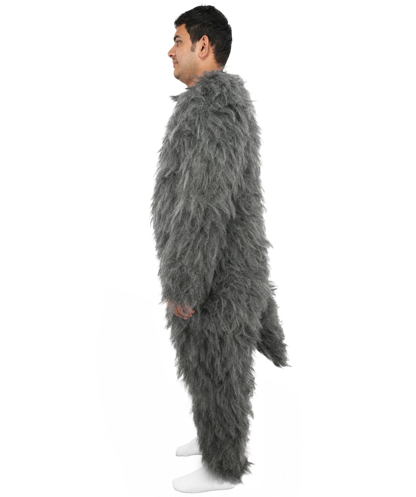 HPO Unisex Dark Grey Wolf Mascot Costume Bundle & Mask Set | Realistic Animal Full Coverage Outfit | Crafted for Parties and Cosplay events