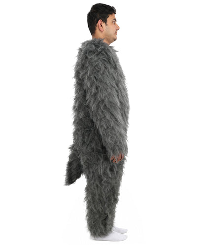 HPO Unisex Dark Grey Wolf Mascot Costume Bundle & Mask Set | Realistic Animal Full Coverage Outfit | Crafted for Parties and Cosplay events