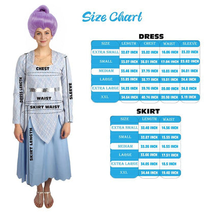 Women's Animated Fantasy Movie Fairy Godmother Fancy Bundle | Wig and Costume| Multiple Color and Size Options