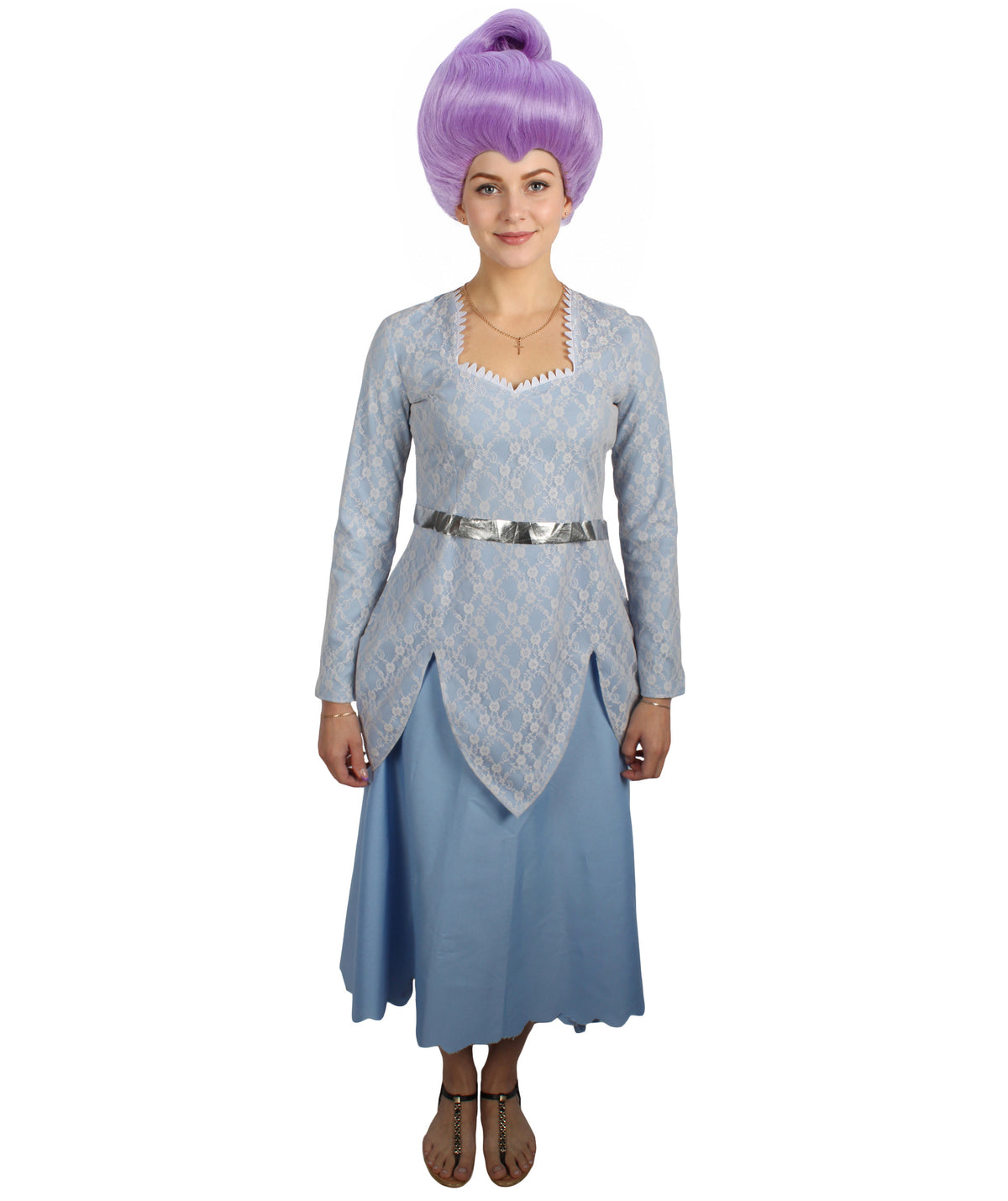 Women's Animated Fantasy Movie Fairy Godmother Fancy Bundle | Wig and Costume| Multiple Color and Size Options
