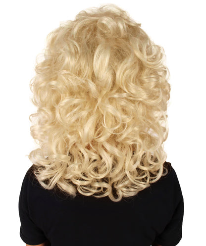 HPO  Women’s Puffy Wavy Country Music Star White & Blonde Wig