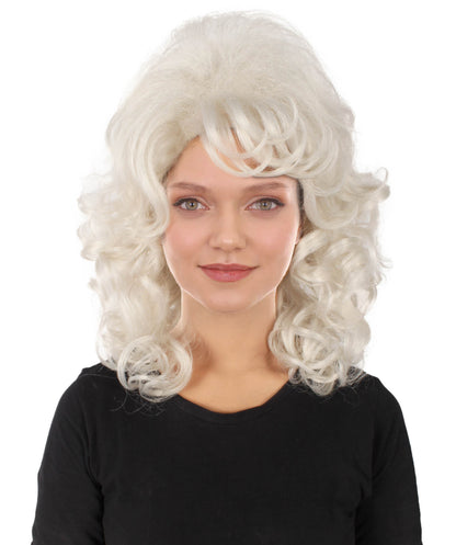 HPO  Women’s Puffy Wavy Country Music Star White & Blonde Wig