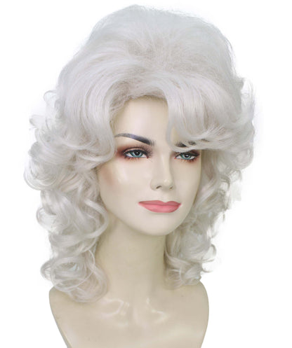 HPO  Women’s Puffy Wavy Country Music Star White & Blonde Wig