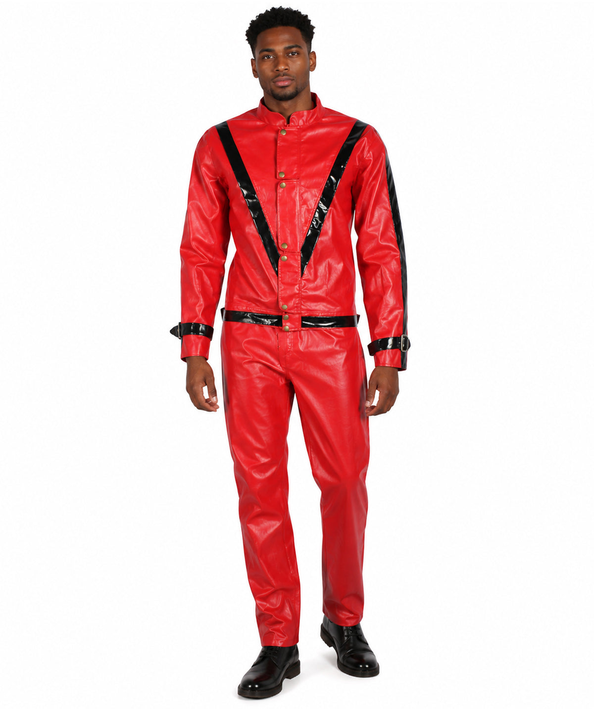 HPO Men's American Singer Thriller Red Costume Jacket | Perfect for Halloween | Flame-retardant Synthetic Fabric