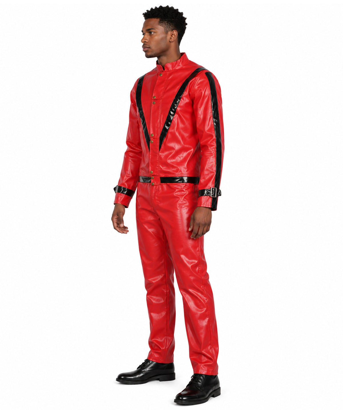 HPO Men's American Singer Thriller Red Costume Jacket | Perfect for Halloween | Flame-retardant Synthetic Fabric