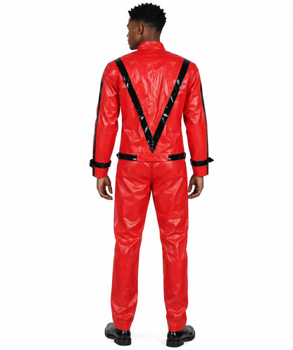 HPO Men's American Singer Thriller Red Costume Jacket | Perfect for Halloween | Flame-retardant Synthetic Fabric