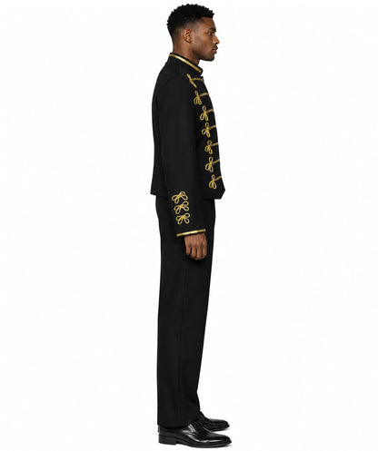 Men's Military Jacket Celebrity Costume | Black Fancy Costume