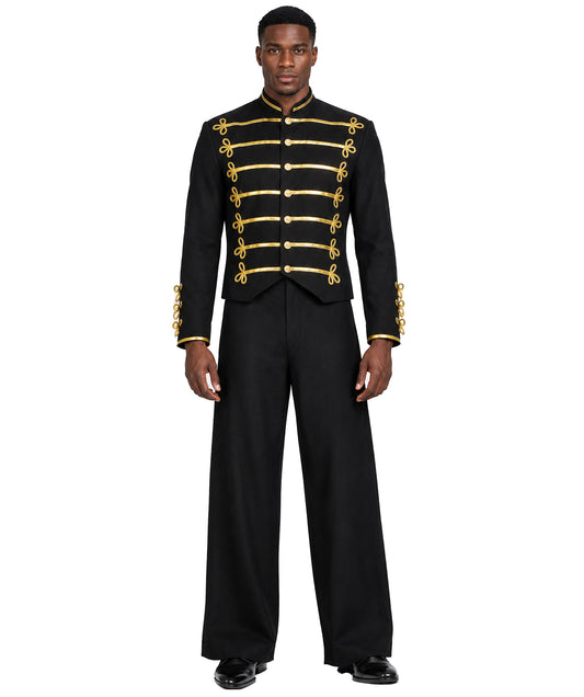 Men's Military Jacket Celebrity Costume | Black Fancy Costume