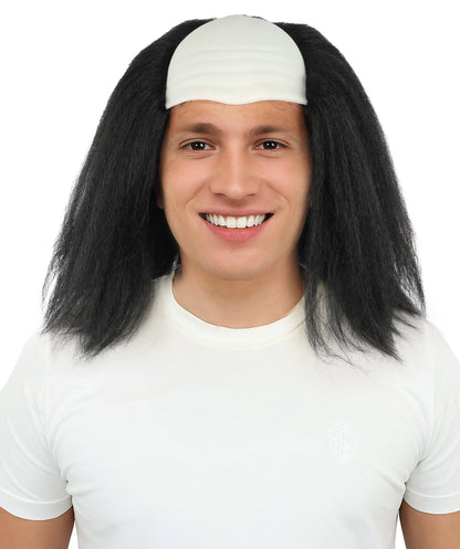HPO Long Black Horror Straight Wig – Adult Creepy Costume Hairpiece - Cosplay Hair for Spooky Party Dress Up & Halloween