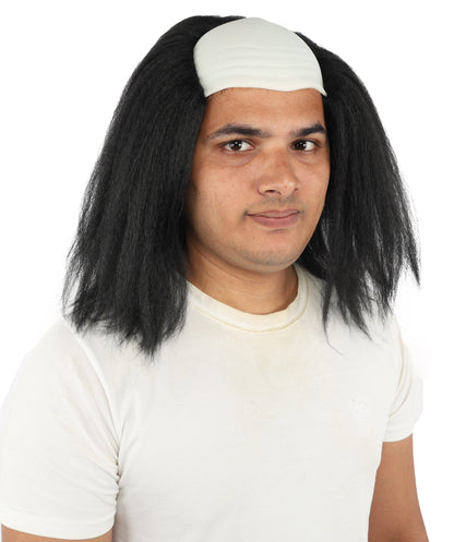 HPO Long Black Horror Straight Wig – Adult Creepy Costume Hairpiece - Cosplay Hair for Spooky Party Dress Up & Halloween