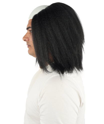 HPO Long Black Horror Straight Wig – Adult Creepy Costume Hairpiece - Cosplay Hair for Spooky Party Dress Up & Halloween