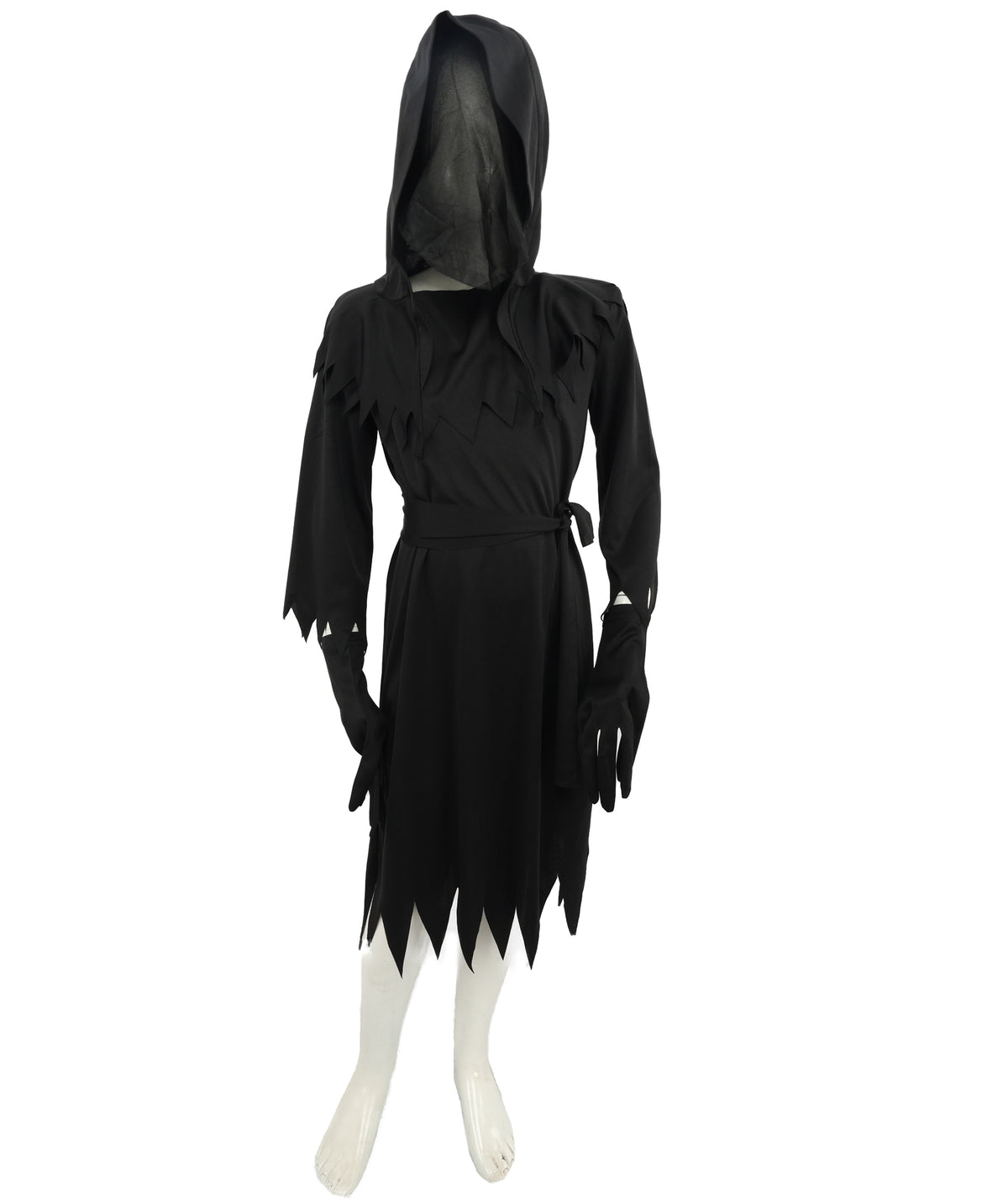 HPO Adult and Teen Glaring Reaper Costume | Dark Hooded Robe with Skeleton Print and Scythe Accessory | Halloween, Stage Performances, Theme Parties & Roleplay