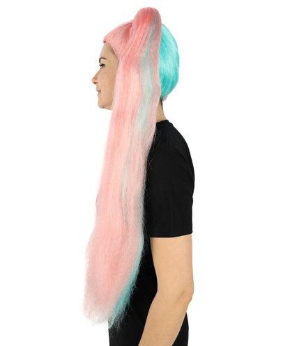 HPO Women's Straight Glamour Doll long Ponytail Multiple Wig | For Party and Halloween | Flame-retardant Synthetic Fiber | Premium Breathable Capless Cap |