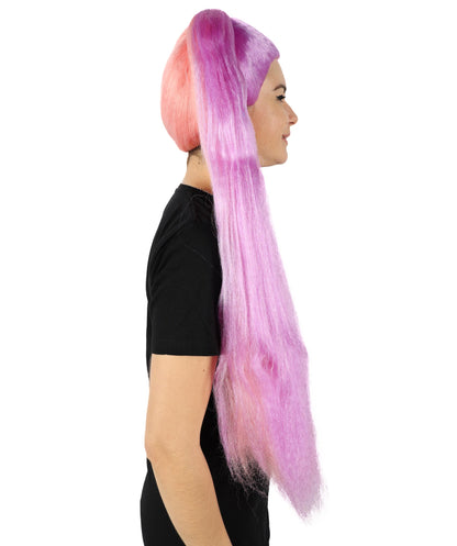 HPO Women's Straight Glamour Doll long Ponytail Multiple Wig | For Party and Halloween | Flame-retardant Synthetic Fiber | Premium Breathable Capless Cap |