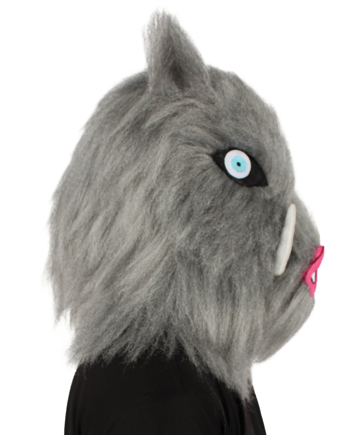 HPO Men's Japanese Anime Demon Beast Fighter Fancy Bundle Fluffy Boar's Head Mask with Pants and Waist Fur