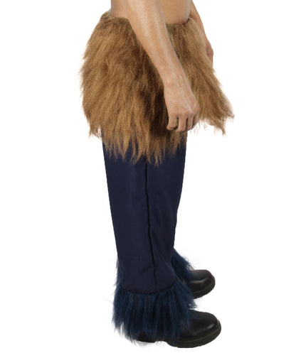 HPO Men's Japanese Anime Demon Beast Fighter Fancy Bundle Fluffy Boar's Head Mask with Pants and Waist Fur