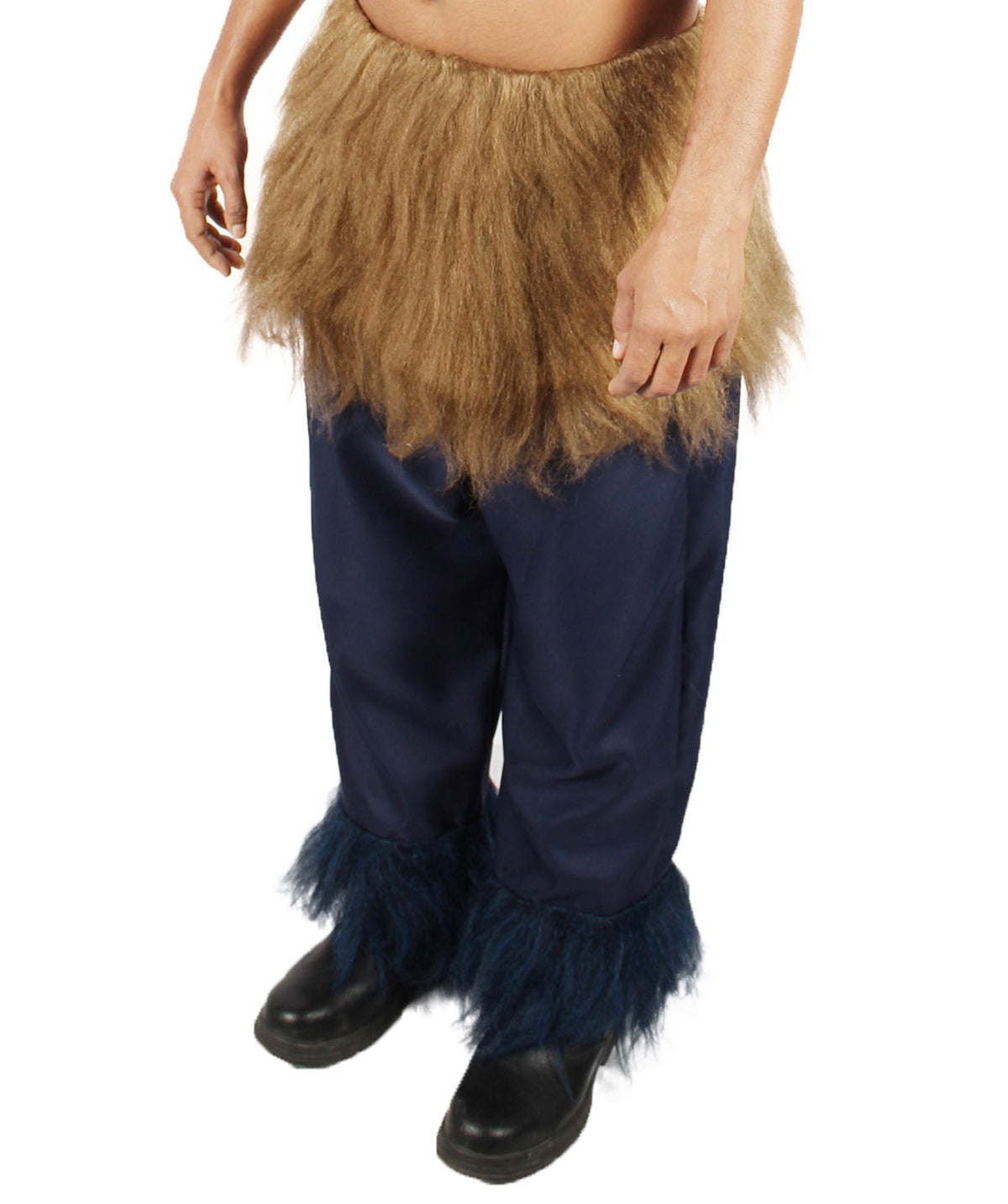 HPO Men's Japanese Anime Demon Beast Fighter Fancy Bundle Fluffy Boar's Head Mask with Pants and Waist Fur