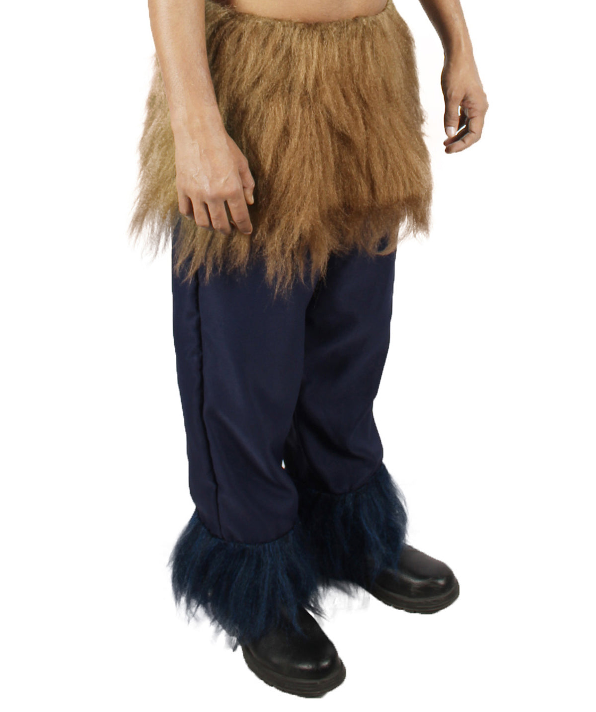 HPO Men's Japanese Anime Demon Beast Fighter Fancy Bundle Fluffy Boar's Head Mask with Pants and Waist Fur