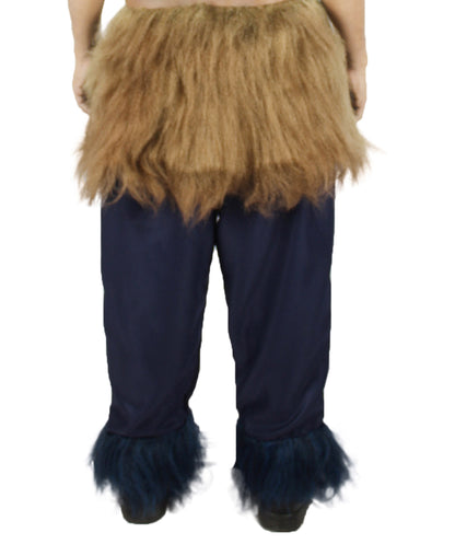 HPO Men's Japanese Anime Demon Beast Fighter Fancy Bundle Fluffy Boar's Head Mask with Pants and Waist Fur