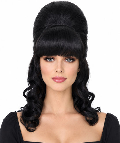 HPO Women's Class 60's Brown Half Updo Wig with Ponytail | Halloween  Wig | Flame-retardant Synthetic Fiber