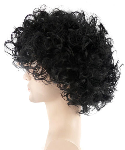 HPO Adult Men's Prince of Pop Short Black Curly Singer Wig | Black Curly Celebrity Halloween Wig