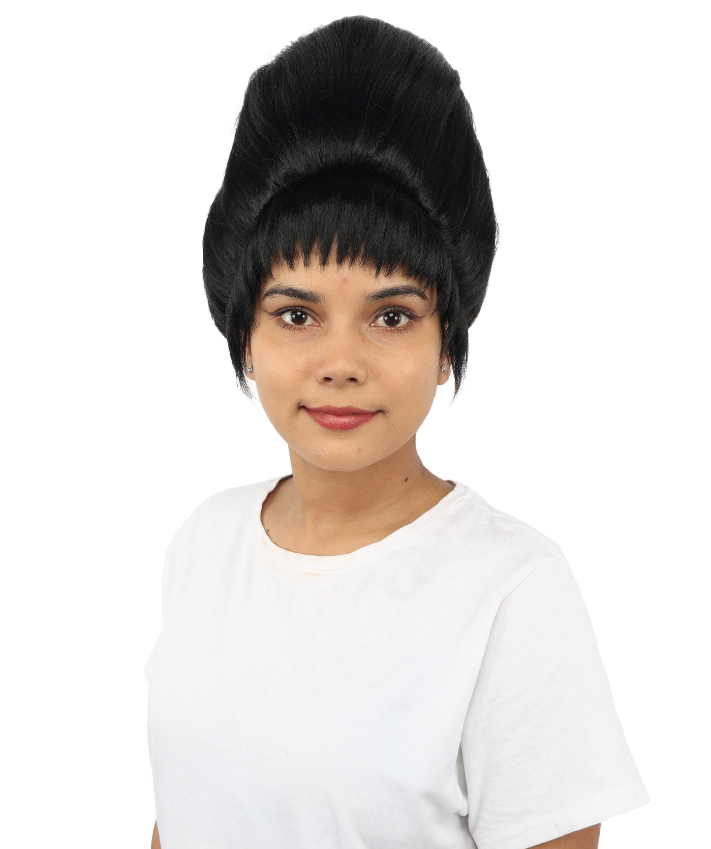 HPO Adult Women's Avant-Garde Bouffant Wig | Multiple Color Options | Create of synthetic fiber, massive smooth updo with micro bangs, breathable base | Party, Halloween, theater, drag, performance, costume events