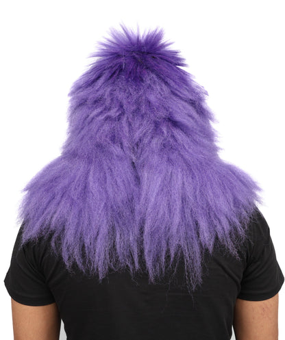 Adult Full Purple Monster Fur Bundle Costume & Mask Set | Body Suit with Head Mask | Ideal for Halloween, Cosplay and Parties