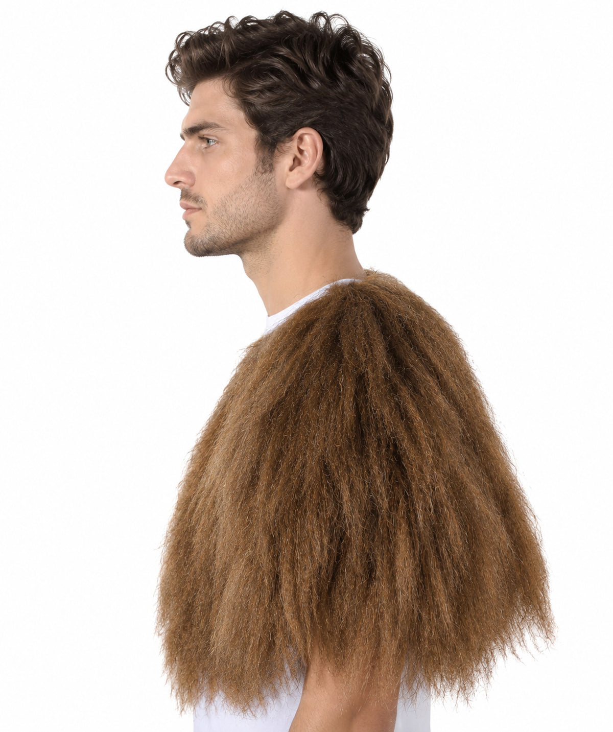 HPO Unisex Vikings Norsemen Dark Brown Fur Faux Mantle | Flame-retardant Synthetic Fiber, Fancy Accessory