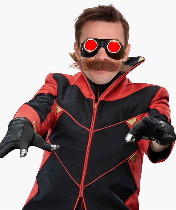 Men's Doctor Video Game Supervillain Long Curly Mustache| Multiple Color Options