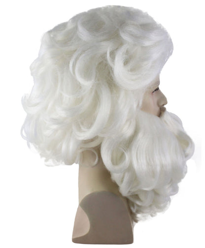 Professional Men's Santa Wig And Full Beard Set |  Multiple Color Merry Christmas Wigs | Premium Breathable Capless Cap