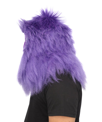 Adult Full Purple Monster Fur Bundle Costume & Mask Set | Body Suit with Head Mask | Ideal for Halloween, Cosplay and Parties