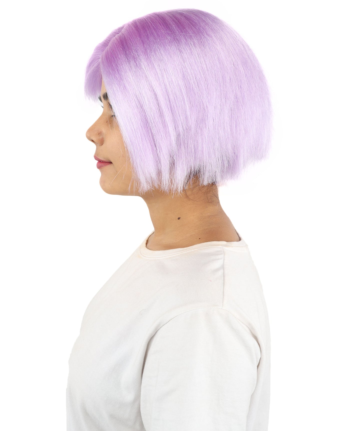 HPO Women’s Neon Yellow Bob Wig with Bangs—Bright Straight Cut Wig | Celebrity Inspired Hairpiece for Party, Halloween and Cosplay