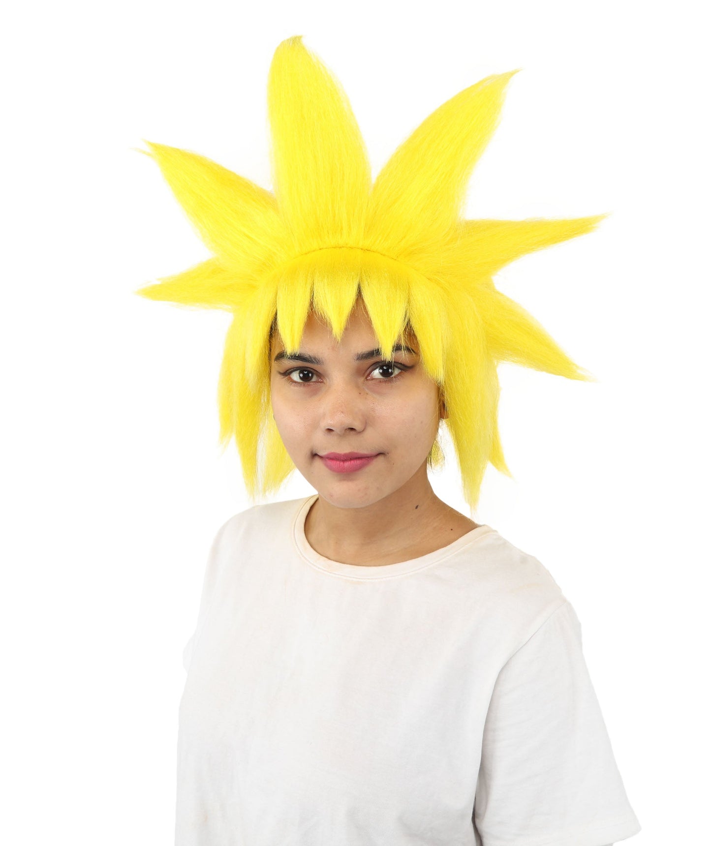 Adult Women’s Fantasy Short Yellow Spiky Wig | Anime-Inspired Hairpiece with Volume and Pointed Spike Style | Ideal for Halloween, Cosplay & Theme Events
