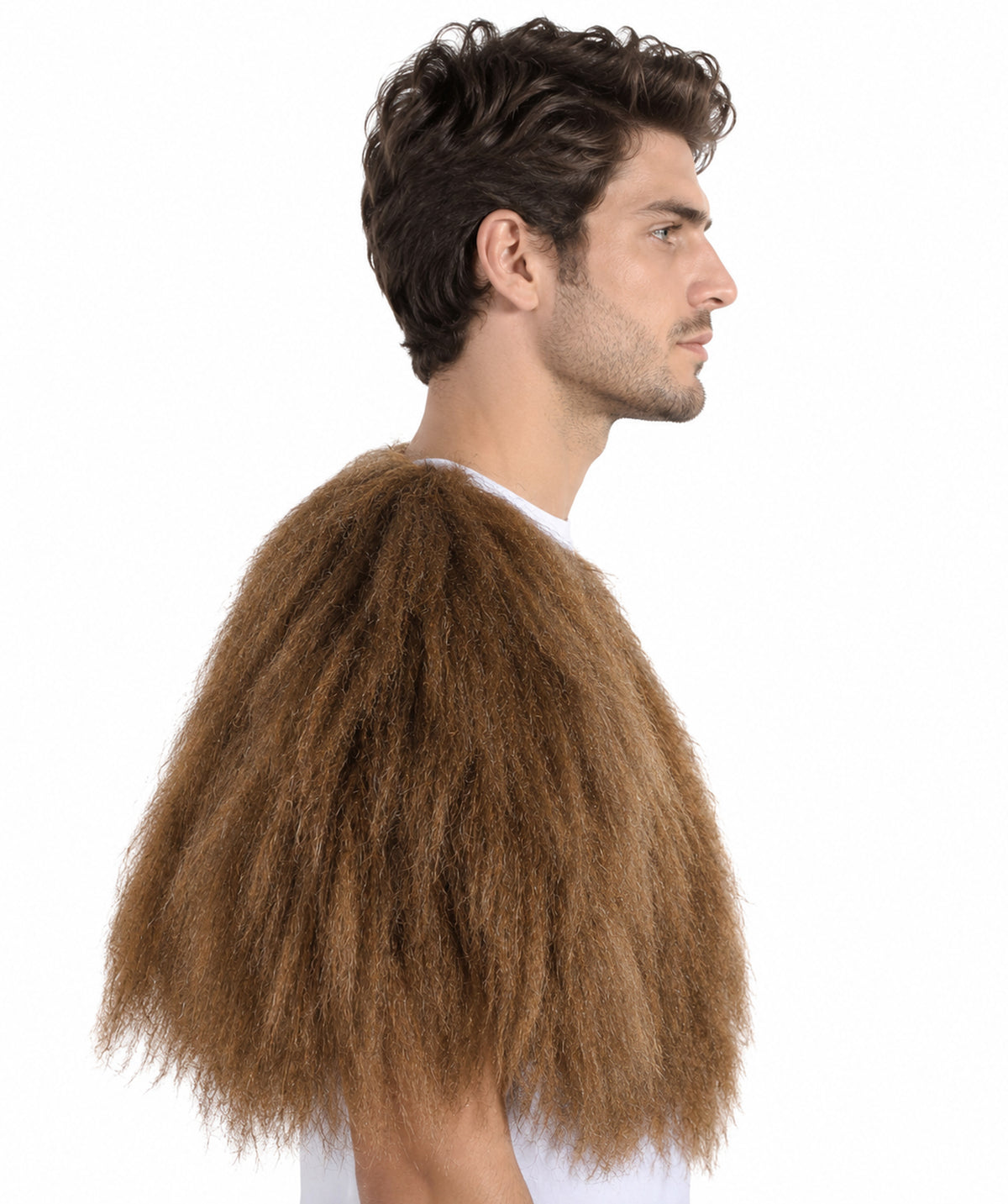 HPO Unisex Vikings Norsemen Dark Brown Fur Faux Mantle | Flame-retardant Synthetic Fiber, Fancy Accessory