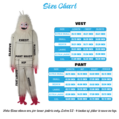 HPO Adult Fluffy Cyclops Yeti Monster Full Costume & Bundle Set with Head Mask | Perfect for Halloween| Flame-retardant Synthetic Fabric