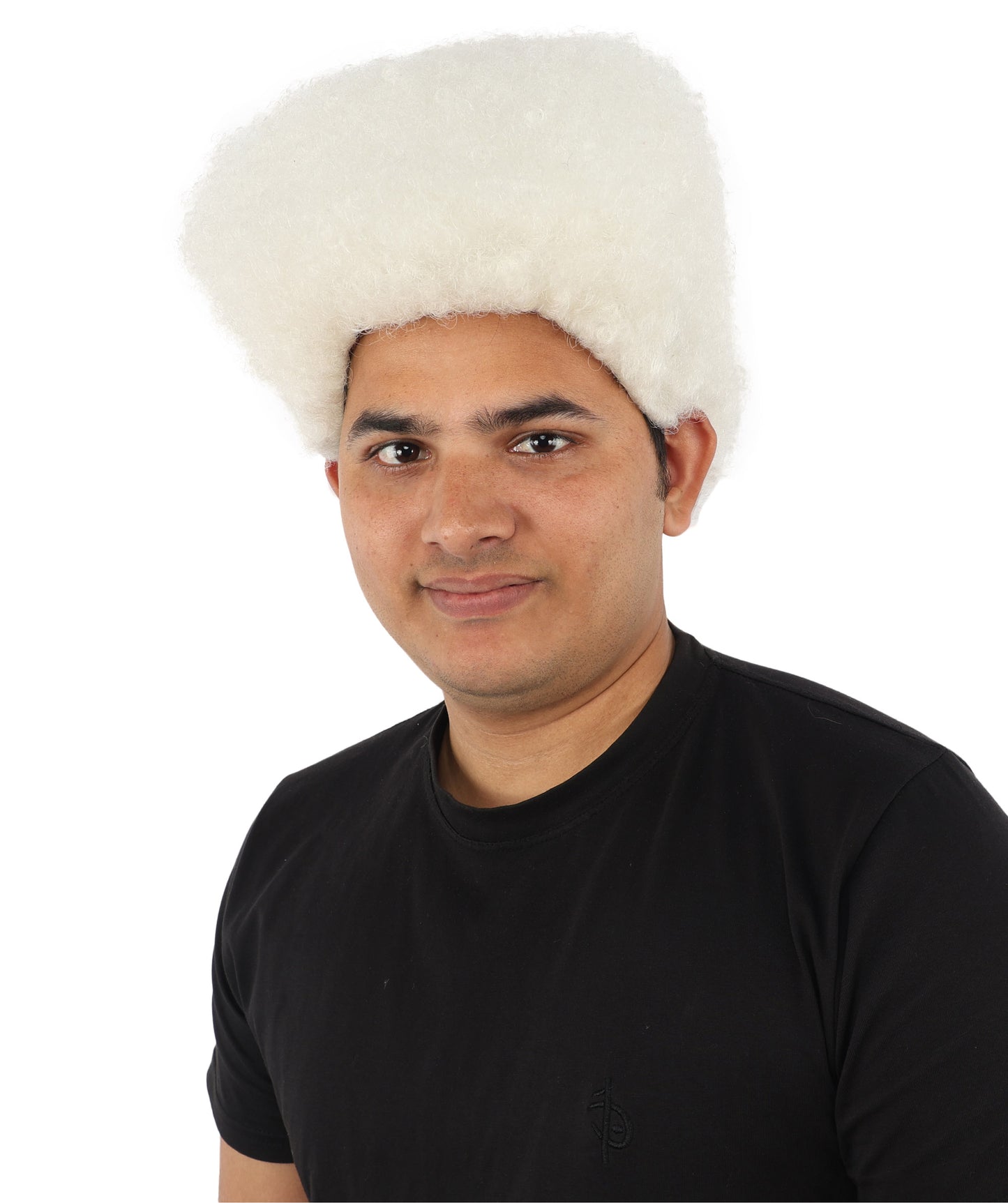 HPO Men’s Movie Character High Top Flat Brown Wig – Flame-retardant Synthetic Fiber | Retro Cosplay Hair for Halloween Party & Cosplay