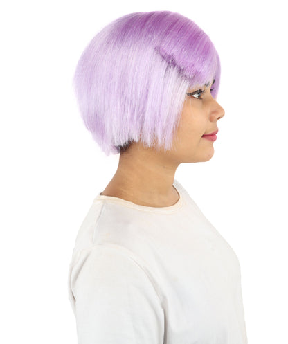 HPO Women’s Neon Yellow Bob Wig with Bangs—Bright Straight Cut Wig | Celebrity Inspired Hairpiece for Party, Halloween and Cosplay