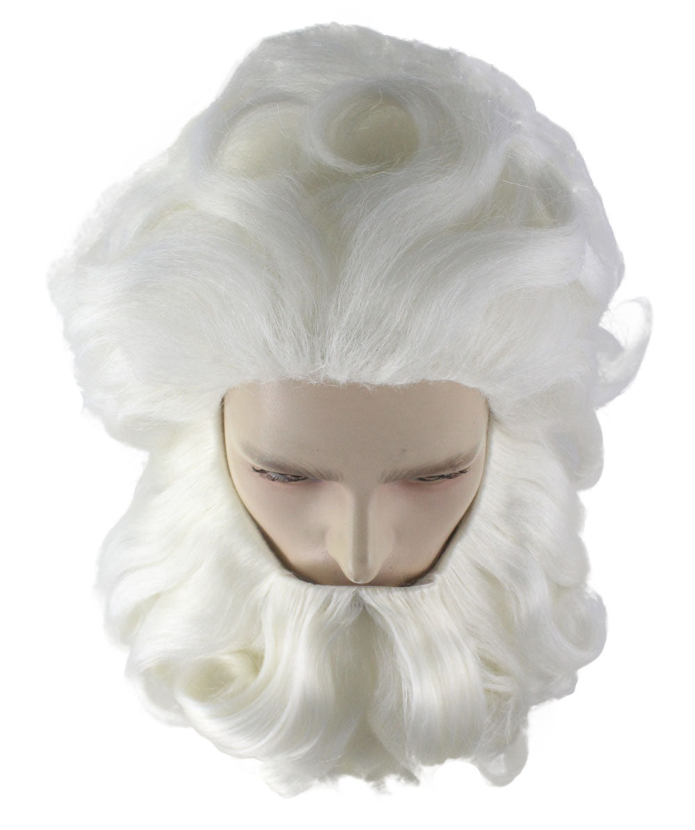 Professional Men's Santa Wig And Full Beard Set |  Multiple Color Merry Christmas Wigs | Premium Breathable Capless Cap